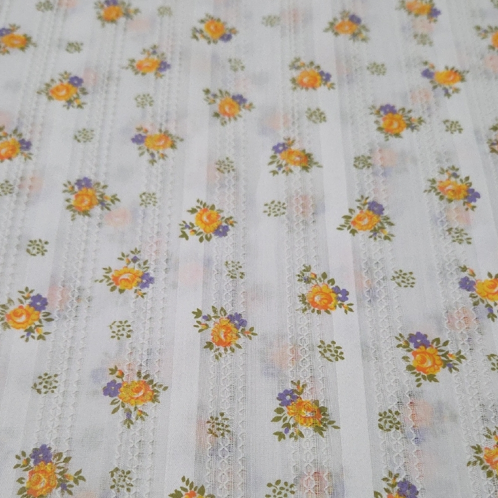 Floral Patterned Craft or Quilting or Sewing Blended Fabric